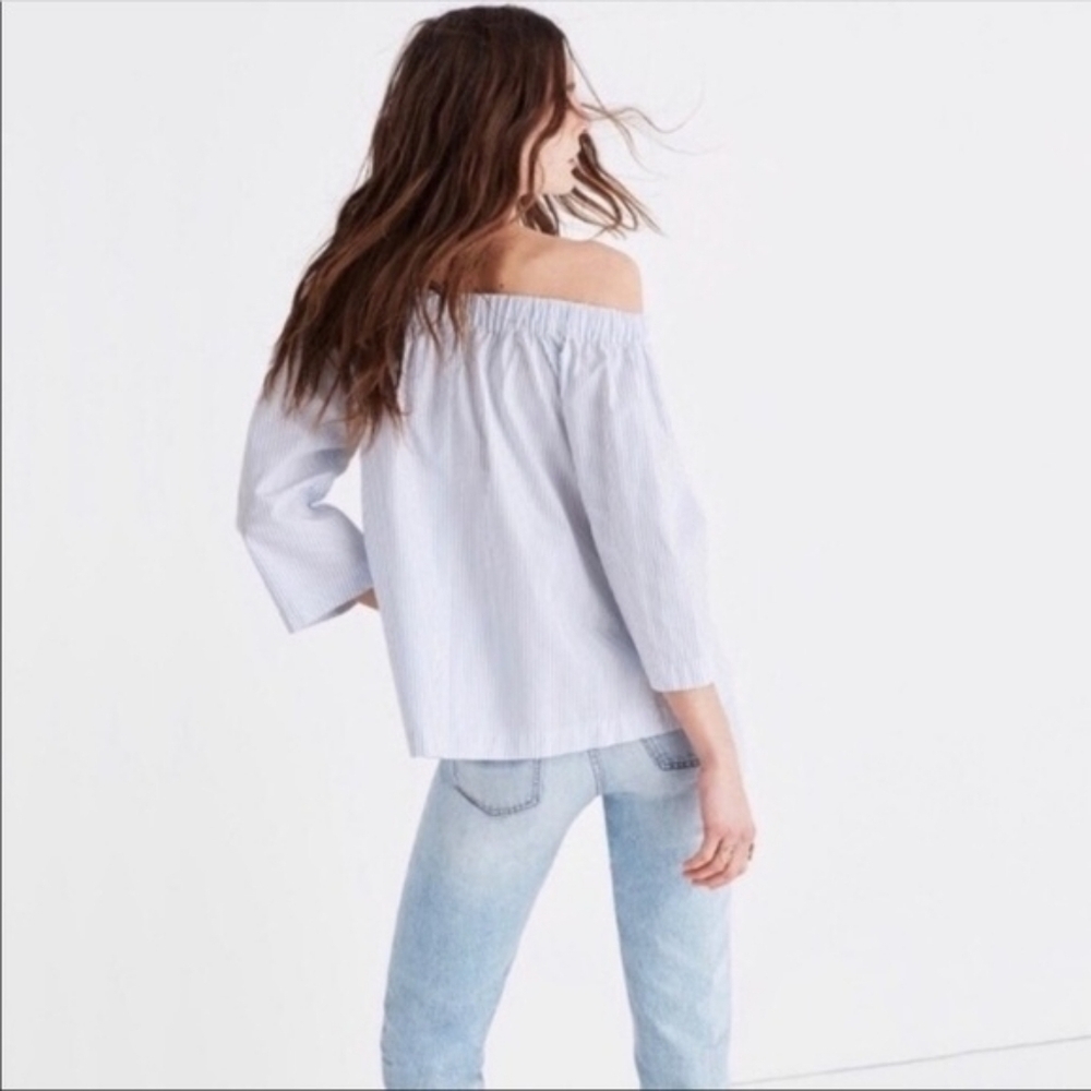 Madewell Clean Off The Shoulder Top in Stripe - Picture 8 of 11